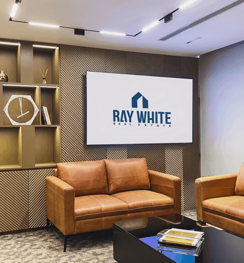 Modern office interior of Ray White Ltd, a real estate company in Dhaka, Bangladesh